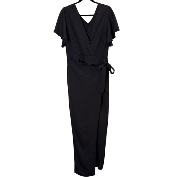 HALARA Pants - Halara Women’s Black Short Sleeve Wide Leg Wrap Jumpsuit Sz XL